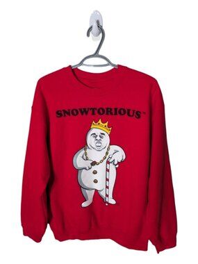 Snowtorious Ugly Christmas Sweater Notorious BIG- Red Size Medium Unisex
